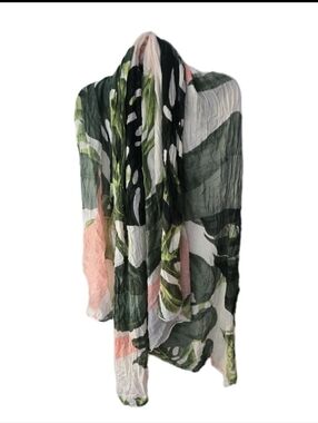 Virginia Wolf Womens Botanical Print Scarf Multi-Wear Wrap Swim Cover Viscose